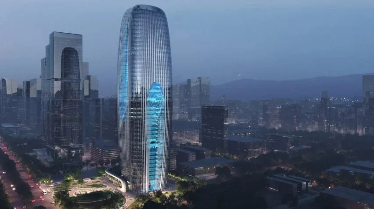 Студия Zaha Hadid представила проект 210-метрового небоскреба в китайском деловом районе города Сиань